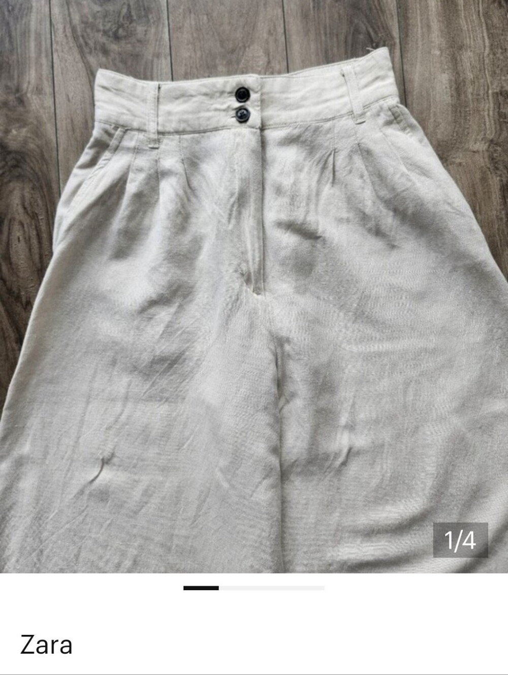 Zara Linen High Waist Crop Pants Cullotes